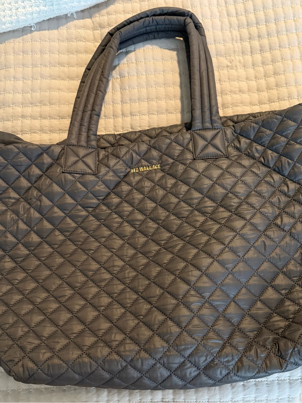 MZ Wallace Quilted Tote - Charcoal Gray